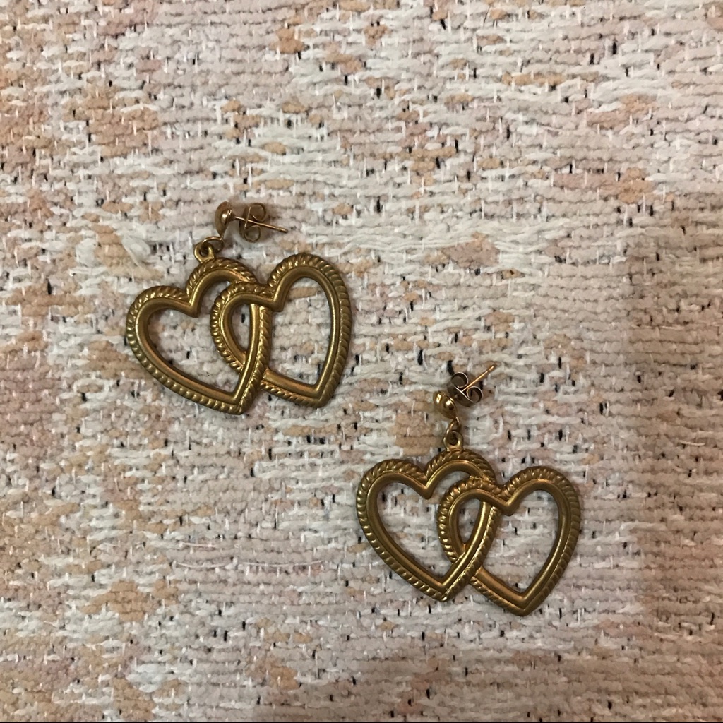 Frasier Sterling Gold Hearts Earrings
